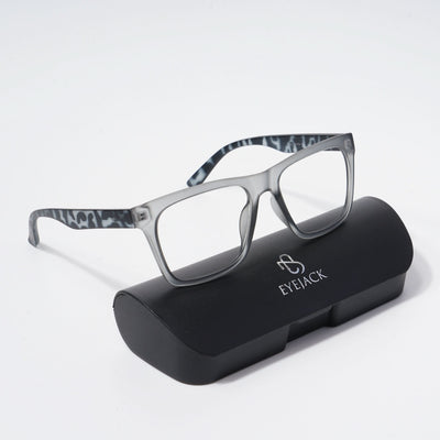 EyeJack Bell Bottom Matt Grey Square Eyeglasses for Men & Women (62202CL371-C4)