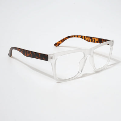 EyeJack Bell Bottom Matt Transparent Square Eyeglasses for Men & Women (62202CL373-C6)