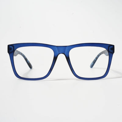 EyeJack Bell Bottom Matt Blue Square Eyeglasses for Men & Women (62202CL374-C7)