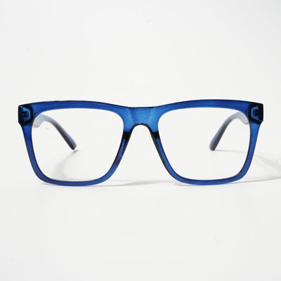 EyeJack Bell Bottom Shine Blue Square Eyeglasses for Men & Women (62202CL375-C8)