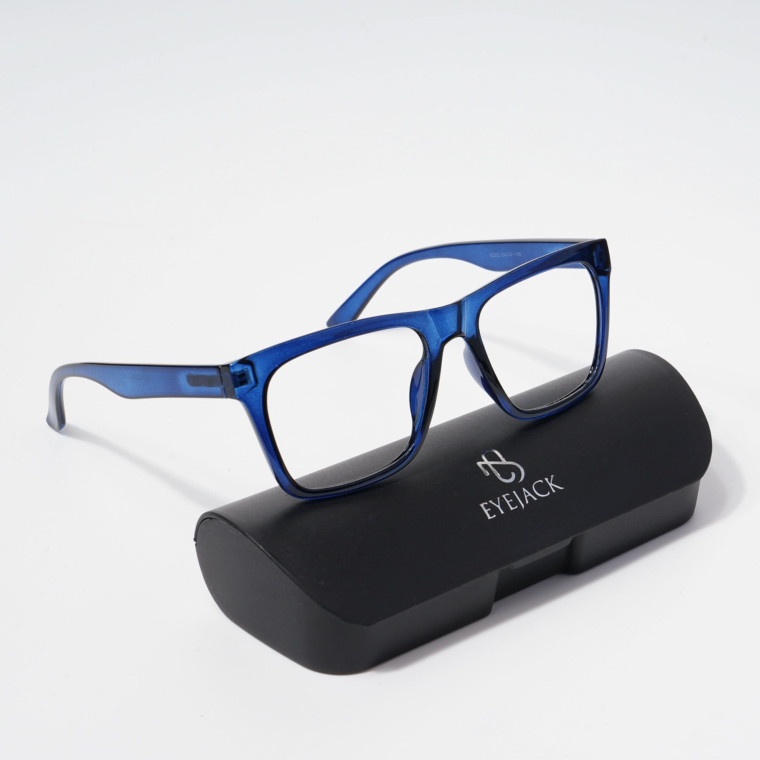 ベルメイン EyeJack Bell Bottom Shine Blue Square Eyeglasses for Men & Women