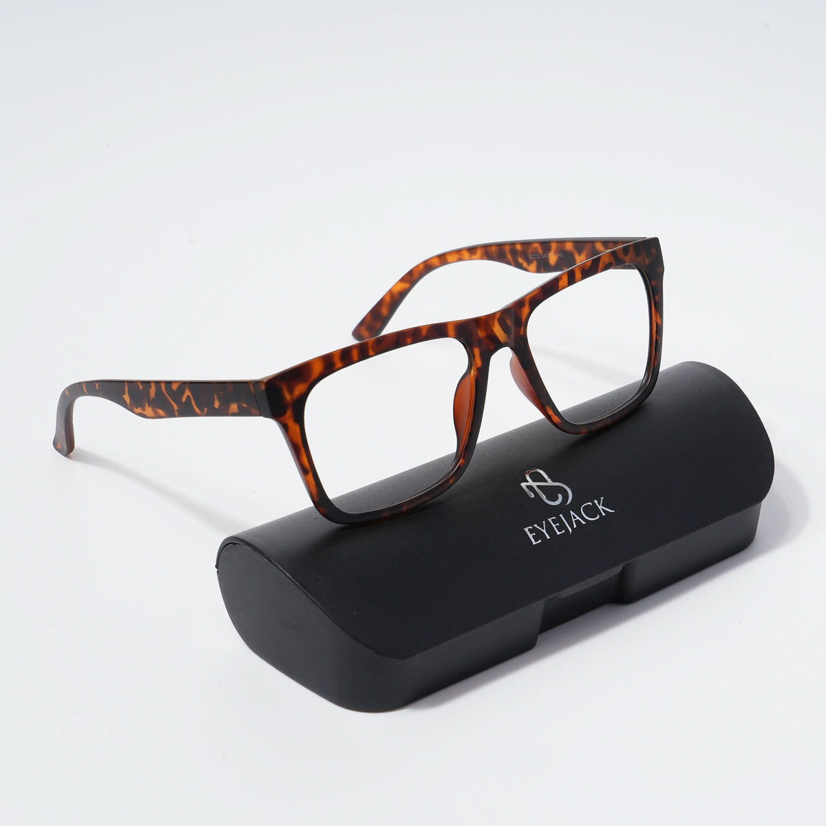 EyeJack Bell Bottom Demi Brown Square Eyeglasses for Men & Women (62202CL376-C9)