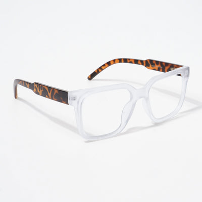 EyeJack Bell Bottom Matt Transparent Square Eyeglasses for Men & Women (62203CL382-C6)