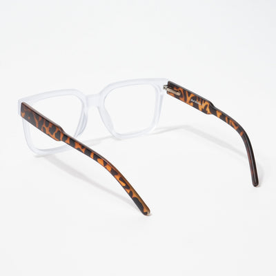 EyeJack Bell Bottom Matt Transparent Square Eyeglasses for Men & Women (62203CL382-C6)