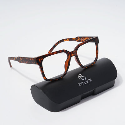 EyeJack Bell Bottom Demi Brown Square Eyeglasses for Men & Women (62203CL385-C9)