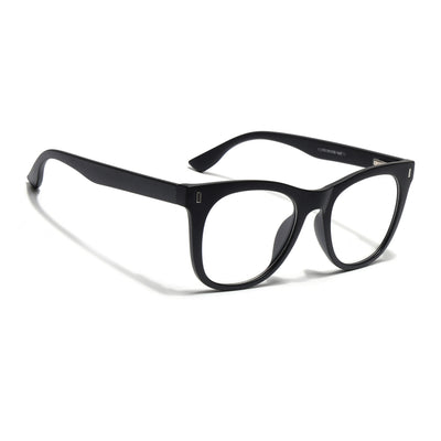 EyeJack Bell Bottom Matt Black Square Eyeglasses for Men & Women (62204CL386-C1)