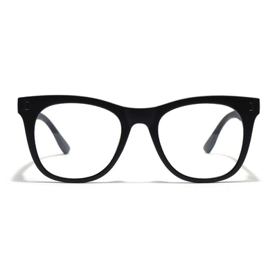 EyeJack Bell Bottom Matt Black Square Eyeglasses for Men & Women (62204CL386-C1)
