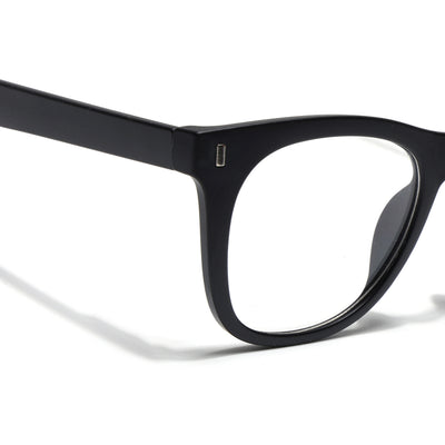 EyeJack Bell Bottom Matt Black Square Eyeglasses for Men & Women (62204CL386-C1)