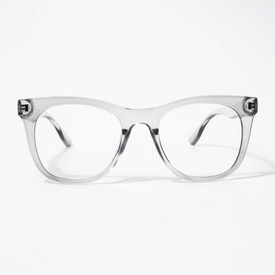 EyeJack Bell Bottom Shine Grey Square Eyeglasses for Men & Women (62204CL390-C5)