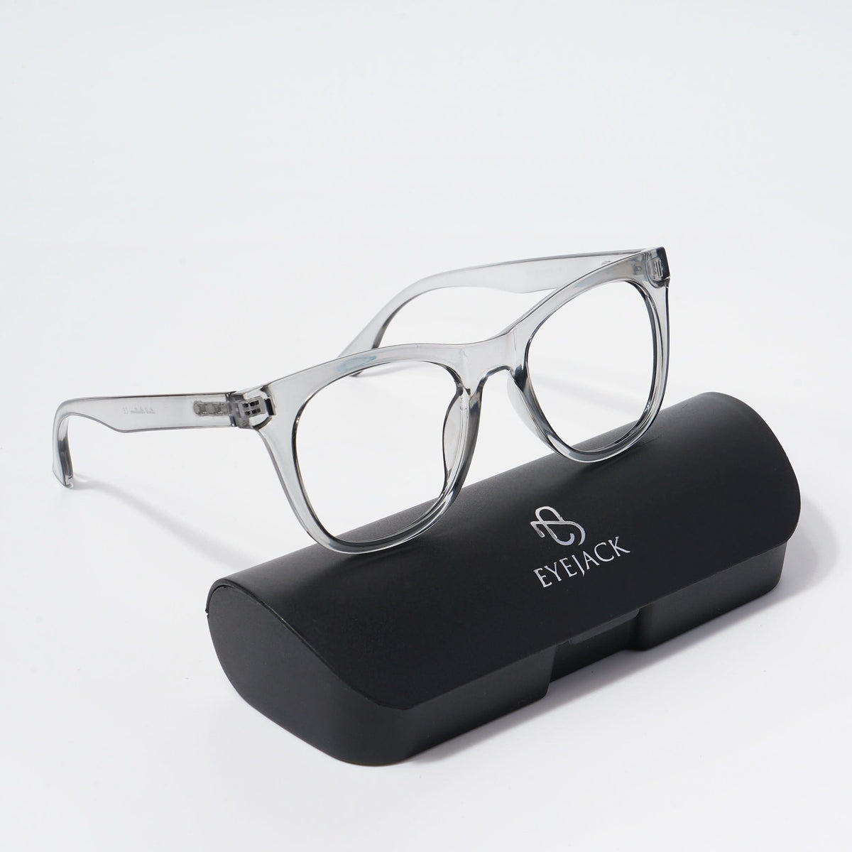 EyeJack Bell Bottom Shine Grey Square Eyeglasses for Men & Women (62204CL390-C5)