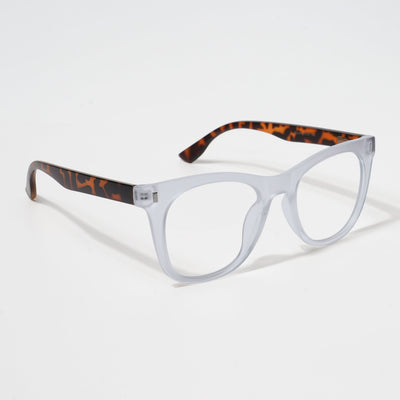 EyeJack Bell Bottom Matt Transparent Square Eyeglasses for Men & Women (62204CL391-C6)