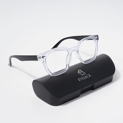 EyeJack Bell Bottom Transparent Square Eyeglasses for Men & Women (62205CL397-C3)