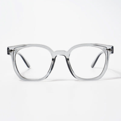 EyeJack Bell Bottom Shine Grey Square Eyeglasses for Men & Women (62205CL399-C5)