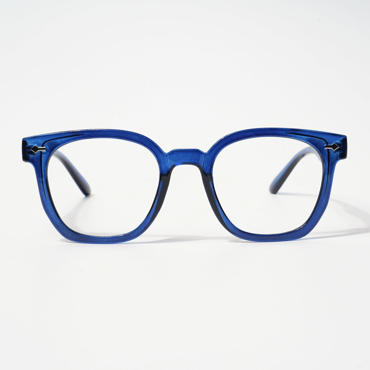 EyeJack Bell Bottom Shine Blue Square Eyeglasses for Men & Women (62205CL402-C8)