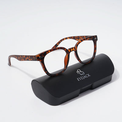 EyeJack Bell Bottom Demi Brown Square Eyeglasses for Men & Women (62205CL403-C9)