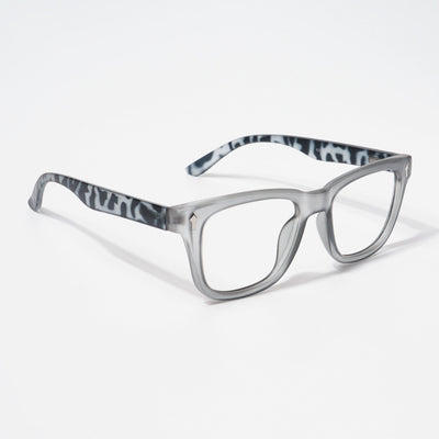 EyeJack Bell Bottom Matt Grey Square Eyeglasses for Men & Women (62206CL407-C4)