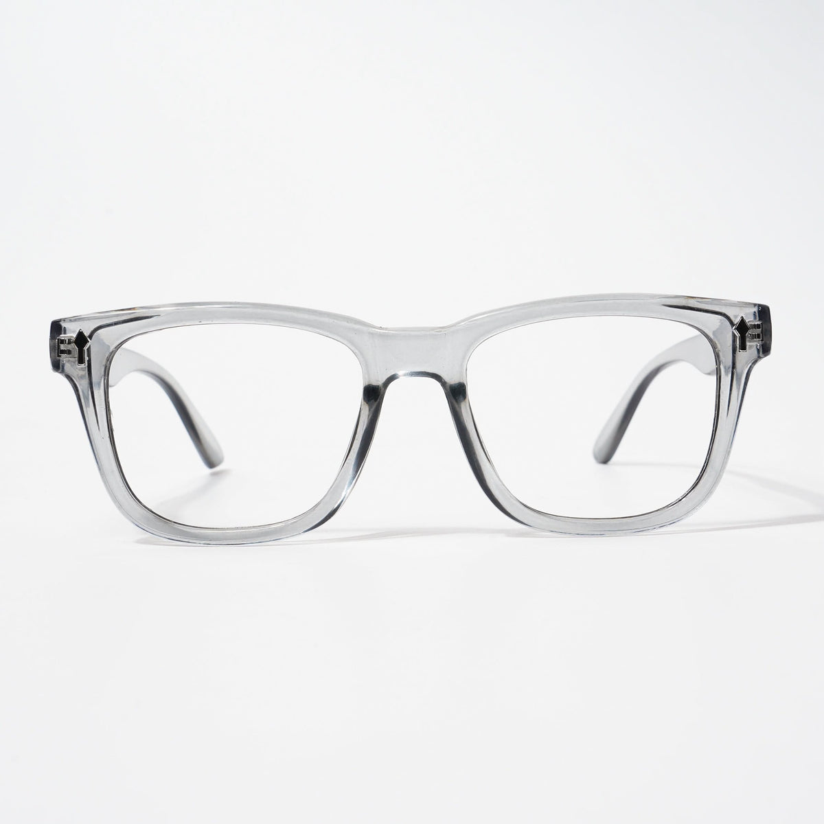 EyeJack Bell Bottom Shine Grey Square Eyeglasses for Men & Women (62206CL408-C5)
