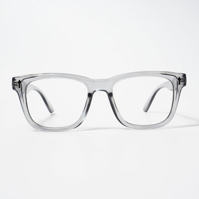 EyeJack Bell Bottom Shine Grey Square Eyeglasses for Men & Women (62206CL408-C5)