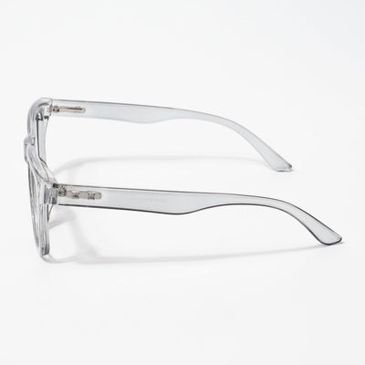 EyeJack Bell Bottom Shine Grey Square Eyeglasses for Men & Women (62206CL408-C5)