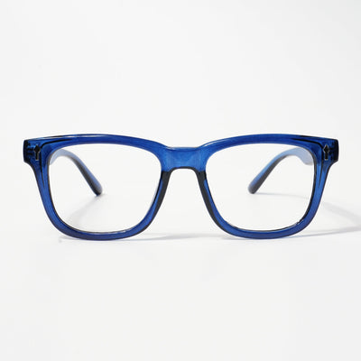 EyeJack Bell Bottom Shine Blue Square Eyeglasses for Men & Women (62206CL411-C8)