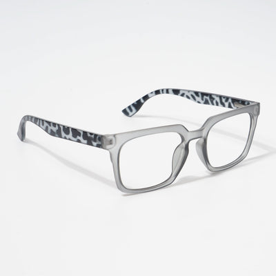 EyeJack Bell Bottom Matt Grey Rectangle Eyeglasses for Men & Women (62207CL416-C4)