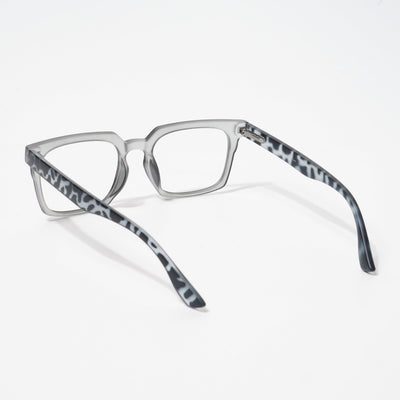 EyeJack Bell Bottom Matt Grey Rectangle Eyeglasses for Men & Women (62207CL416-C4)