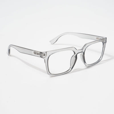 EyeJack Bell Bottom Shine Grey Rectangle Eyeglasses for Men & Women (62207CL417-C5)