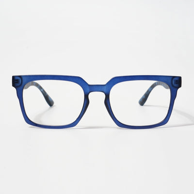 EyeJack Bell Bottom Matt Blue Rectangle Eyeglasses for Men & Women (62207CL419-C7)