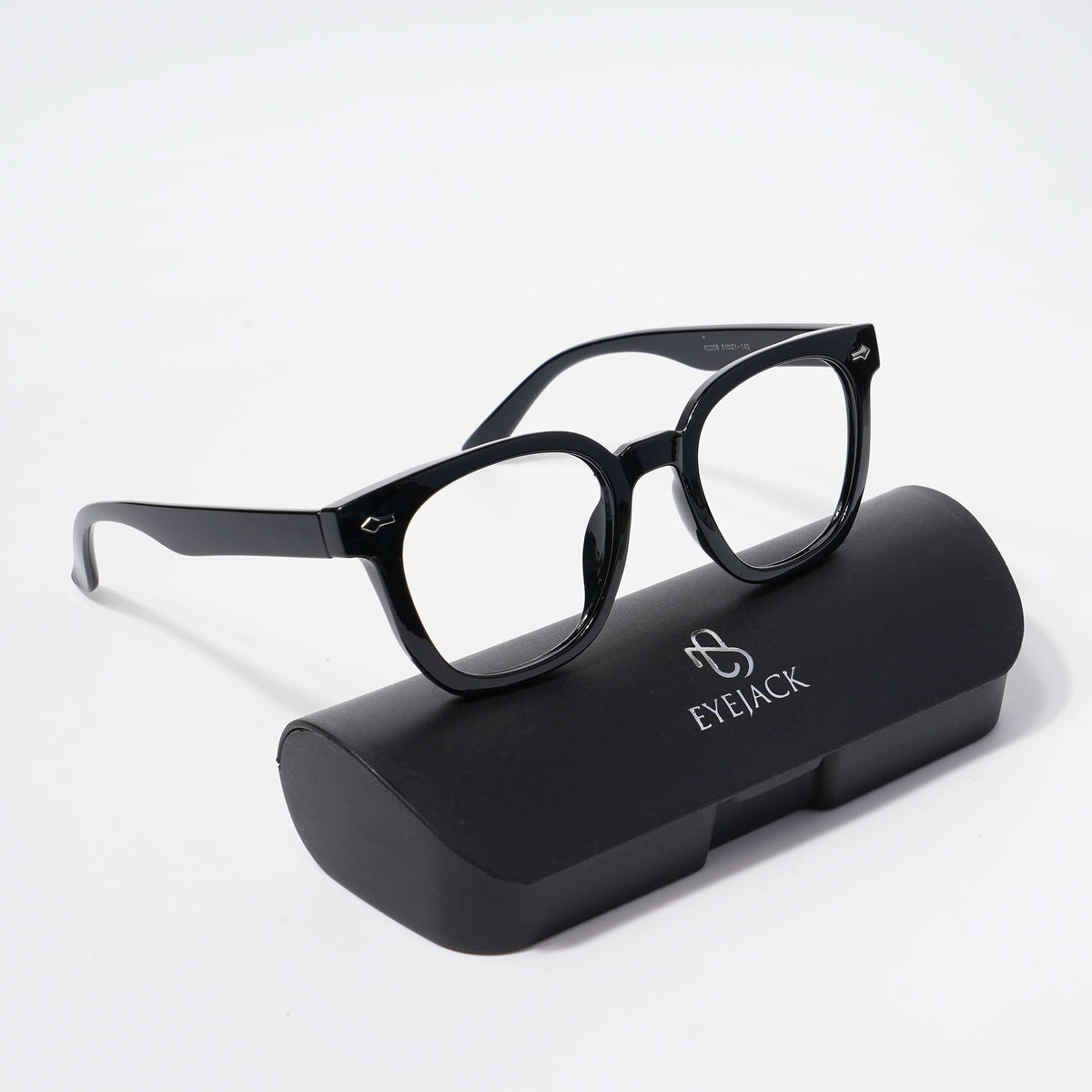 EyeJack Bell Bottom Shine Black Square Eyeglasses for Men & Women (62208CL423-C2)