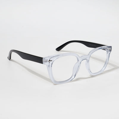 EyeJack Bell Bottom Transparent Square Eyeglasses for Men & Women (62208CL424-C3)