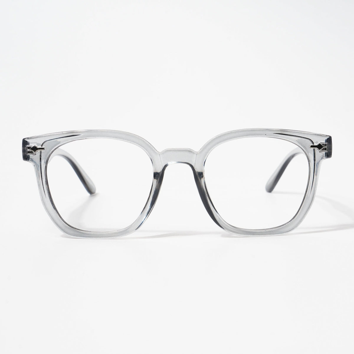 EyeJack Bell Bottom Shine Grey Square Eyeglasses for Men & Women (62208CL426-C5)
