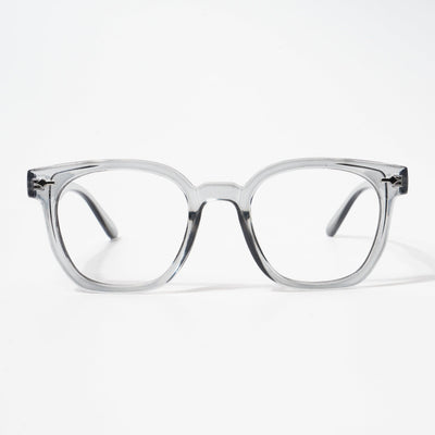 EyeJack Bell Bottom Shine Grey Square Eyeglasses for Men & Women (62208CL426-C5)