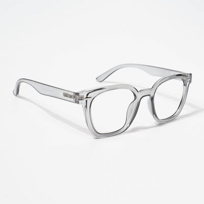EyeJack Bell Bottom Shine Grey Square Eyeglasses for Men & Women (62208CL426-C5)