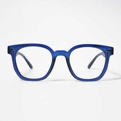 EyeJack Bell Bottom Matt Blue Square Eyeglasses for Men & Women (62208CL428-C7)