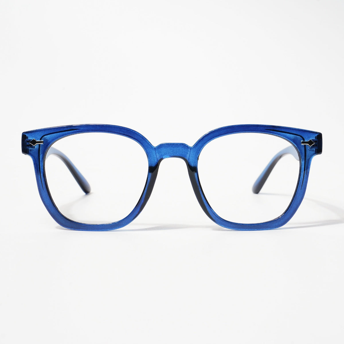 EyeJack Bell Bottom Shine Blue Square Eyeglasses for Men & Women (62208CL429-C8)