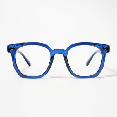 EyeJack Bell Bottom Shine Blue Square Eyeglasses for Men & Women (62208CL429-C8)
