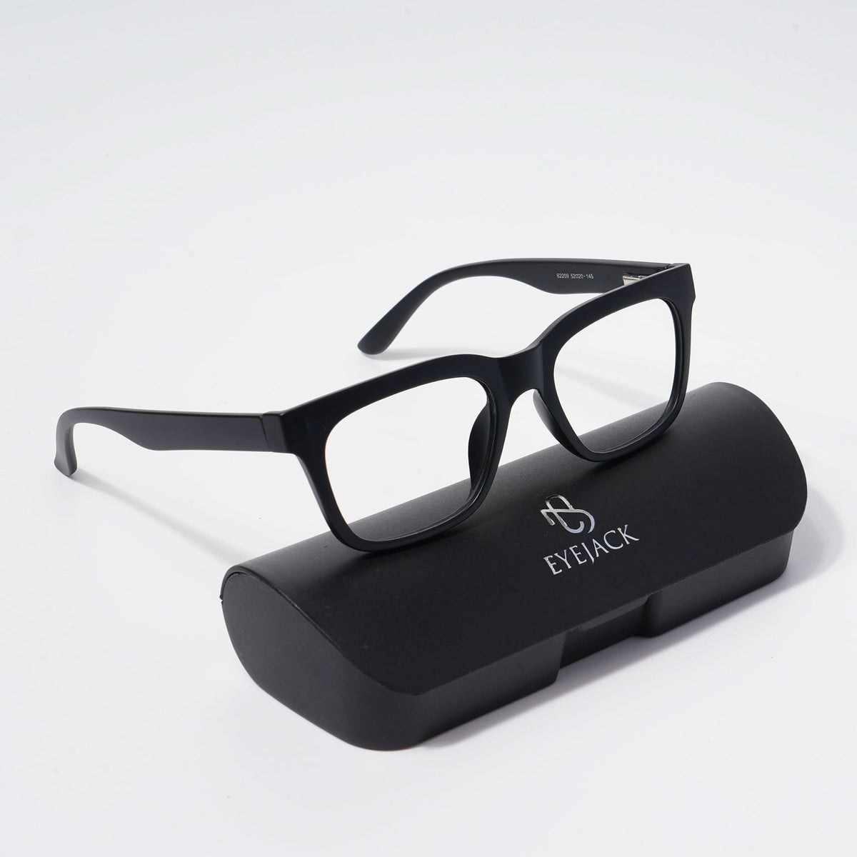 EyeJack Bell Bottom Matt Black Rectangle Eyeglasses for Men & Women (62209CL431-C1)