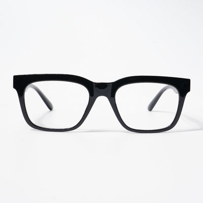 EyeJack Bell Bottom Shine Black Rectangle Eyeglasses for Men & Women (62209CL432-C2)