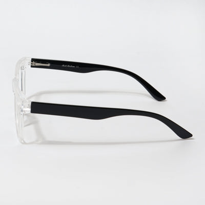 EyeJack Bell Bottom Transparent Rectangle Eyeglasses for Men & Women (62209CL433-C3)