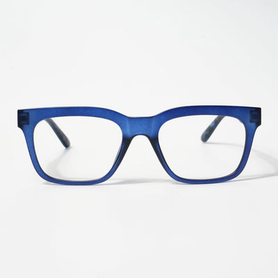 EyeJack Bell Bottom Matt Blue Rectangle Eyeglasses for Men & Women (62209CL437-C7)