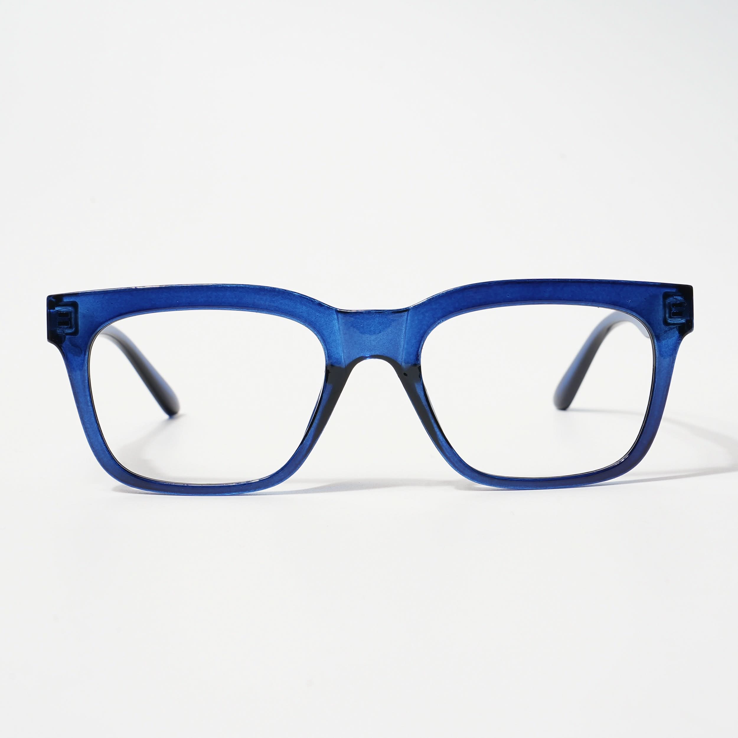 EyeJack Bell Bottom Shine Blue Rectangle Eyeglasses for Men