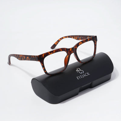 EyeJack Bell Bottom Demi Brown Rectangle Eyeglasses for Men & Women (62209CL439-C9)