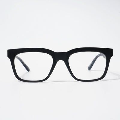EyeJack Bell Bottom Matt Black Rectangle Eyeglasses for Men & Women (62209CL457-C10)