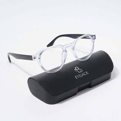 EyeJack Bell Bottom Transparent Round Eyeglasses for Men & Women (62210CL442-C3)