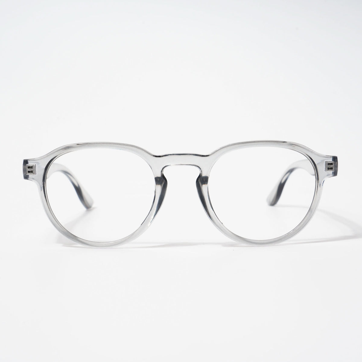 EyeJack Bell Bottom Shine Grey Round Eyeglasses for Men & Women (62210CL444-C5)