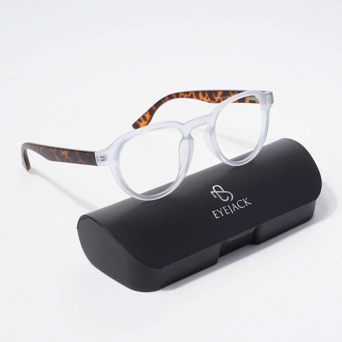 EyeJack Bell Bottom Matt Transparent Round Eyeglasses for Men & Women (62210CL445-C6)