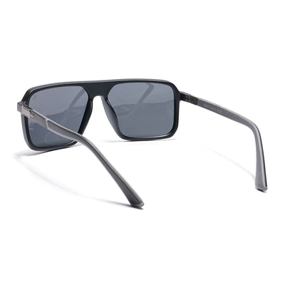 Eyejack Matt Black Square Polarized Sunglasses for Men & Women (6227PCL1116)