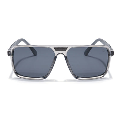 Eyejack Grey Square Polarized Sunglasses for Men & Women (6227PCL1118)