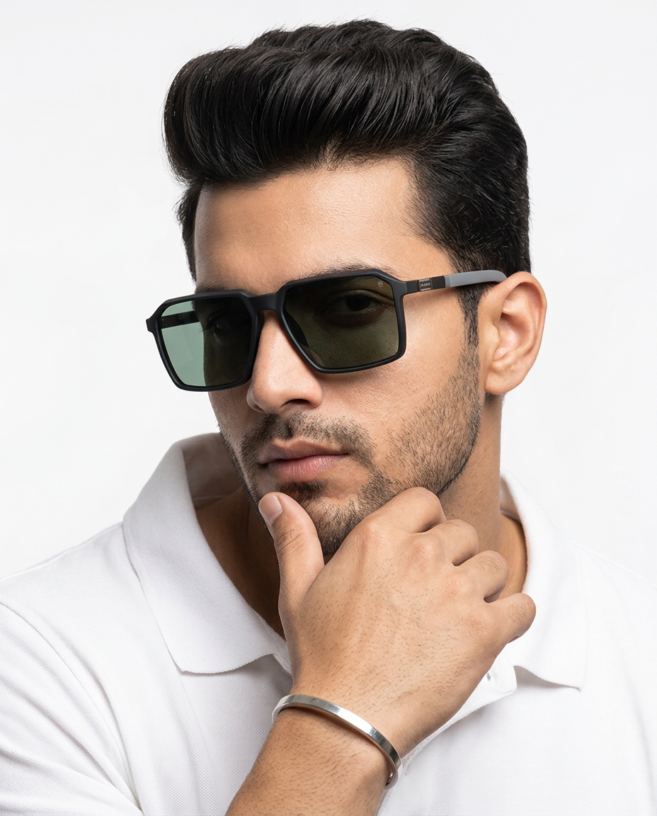 Eyejack Black Square Polarized Sunglasses for Men & Women (6229PCL1122)