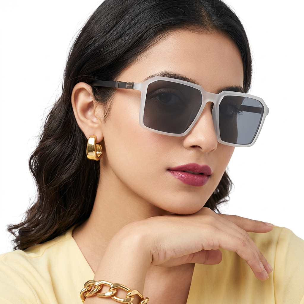 Eyejack Transparent Square Polarized Sunglasses for Men & Women (6231PCL1131)